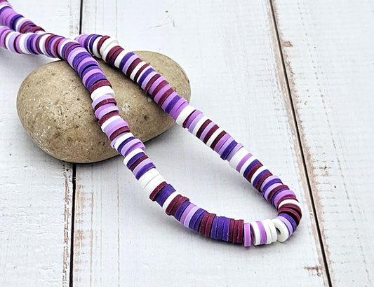 290 perles heishi tons lilas lavande blanc 6mm