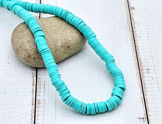 290 perles heishi turquoise 6mm