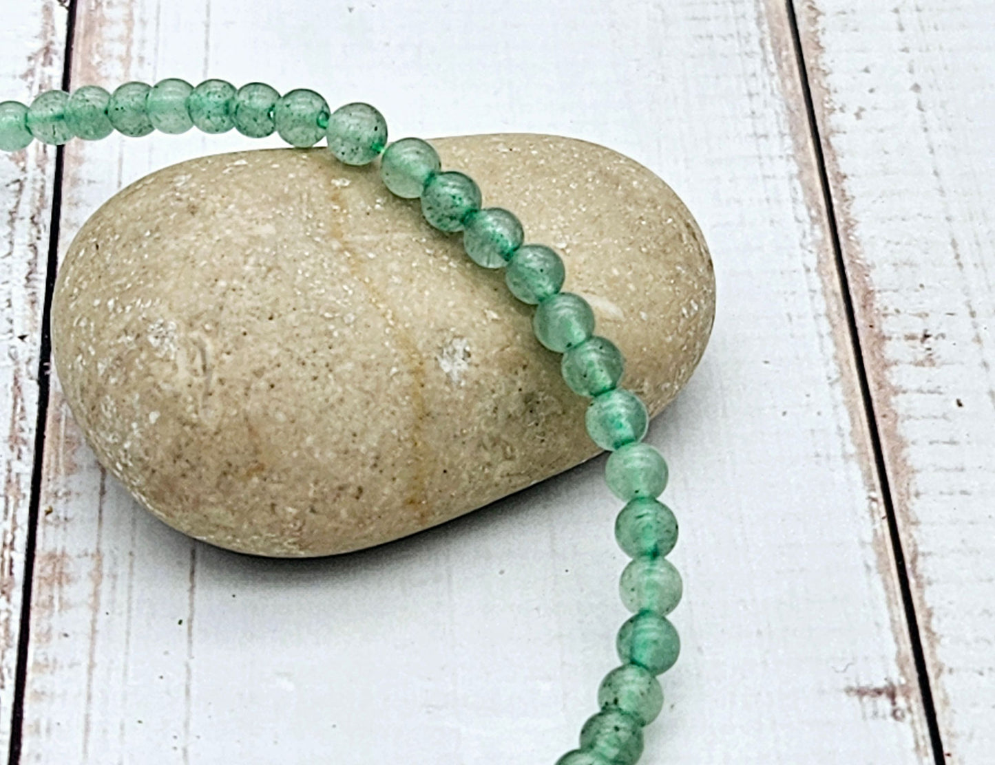 90 perles aventurine rondes 4mm