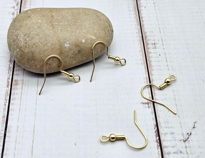 20 crochets d'oreilles acier inoxydable plaqué or