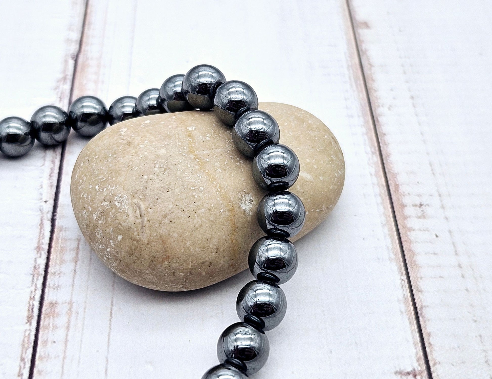 52 perles hématite non magnétique 8mm