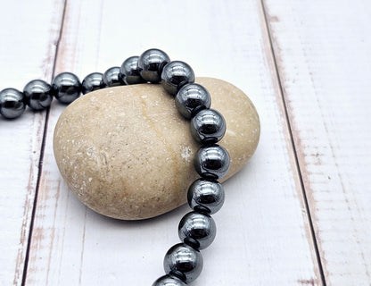 52 perles hématite non magnétique 8mm