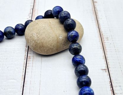 10 perles lapis lazuli 10mm