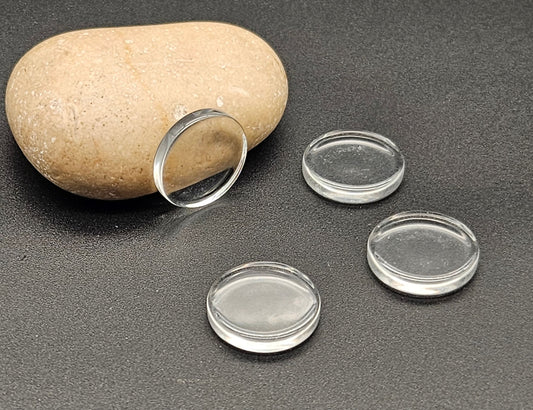 20 cabochons plats en verre 18mm