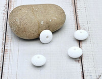 10 perles lentilles en silicone 12mm blanc
