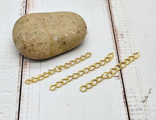 100 chaînettes d'extension maille courbée couleur or