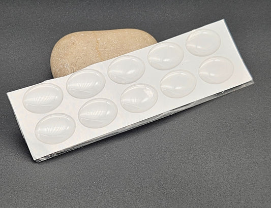 10 cabochons autocollants ovales 18x13 mm en résine époxy