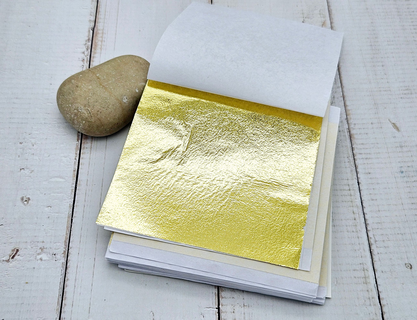 100 Feuilles à Dorer - Imitation Or (8x8 cm)