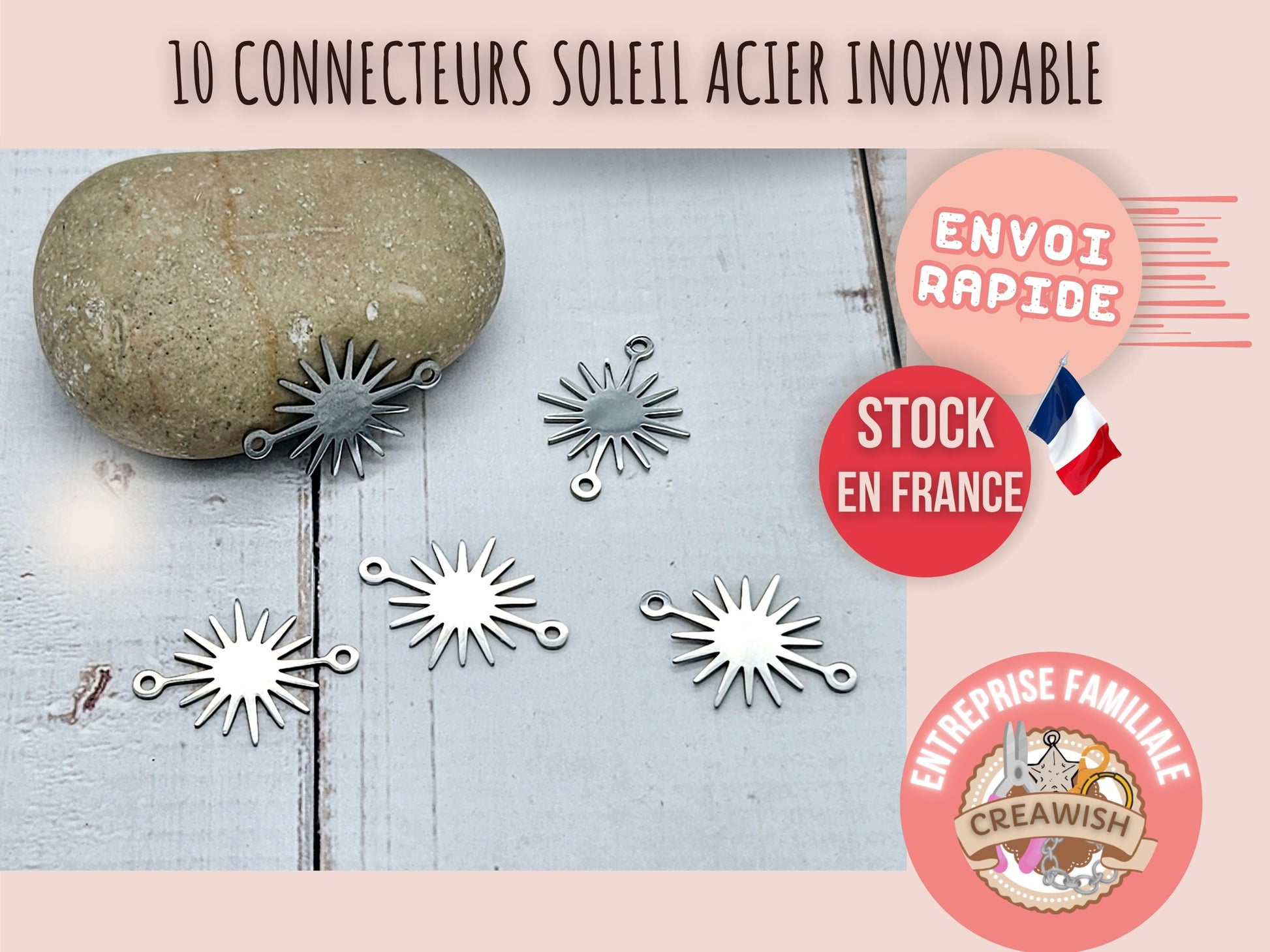 10 connecteurs soleil acier inoxydable