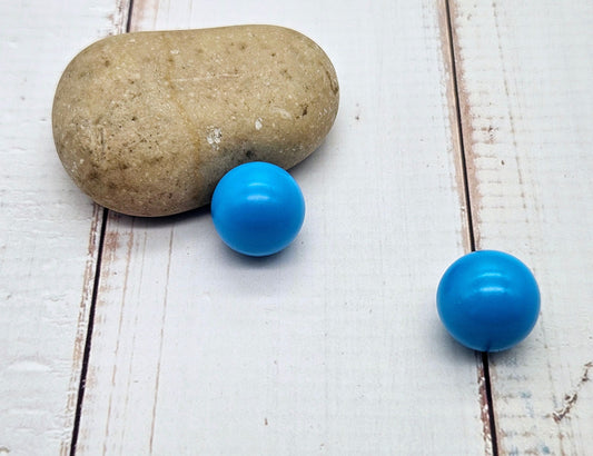 2 perles sonores 16mm couleur bleu création bolas de grossesse
