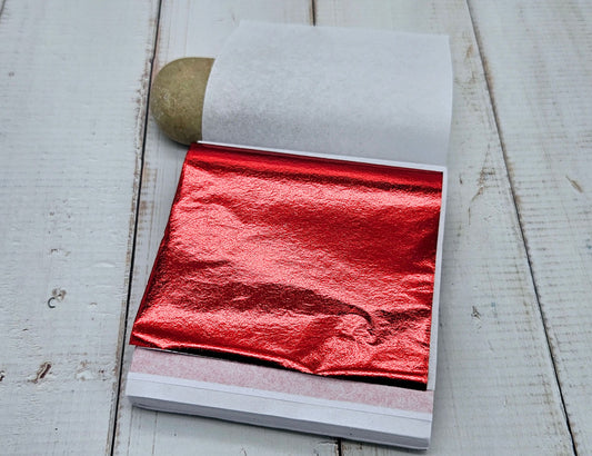 100 Feuilles à Dorer - Couleur rouge (8x8 cm)
