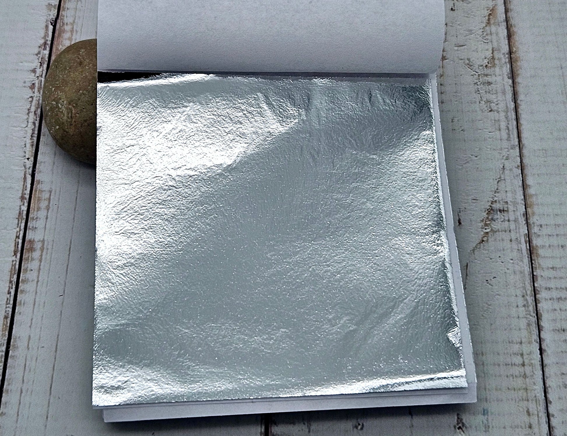 100 Feuilles à Dorer - Couleur argent (8x8 cm)
