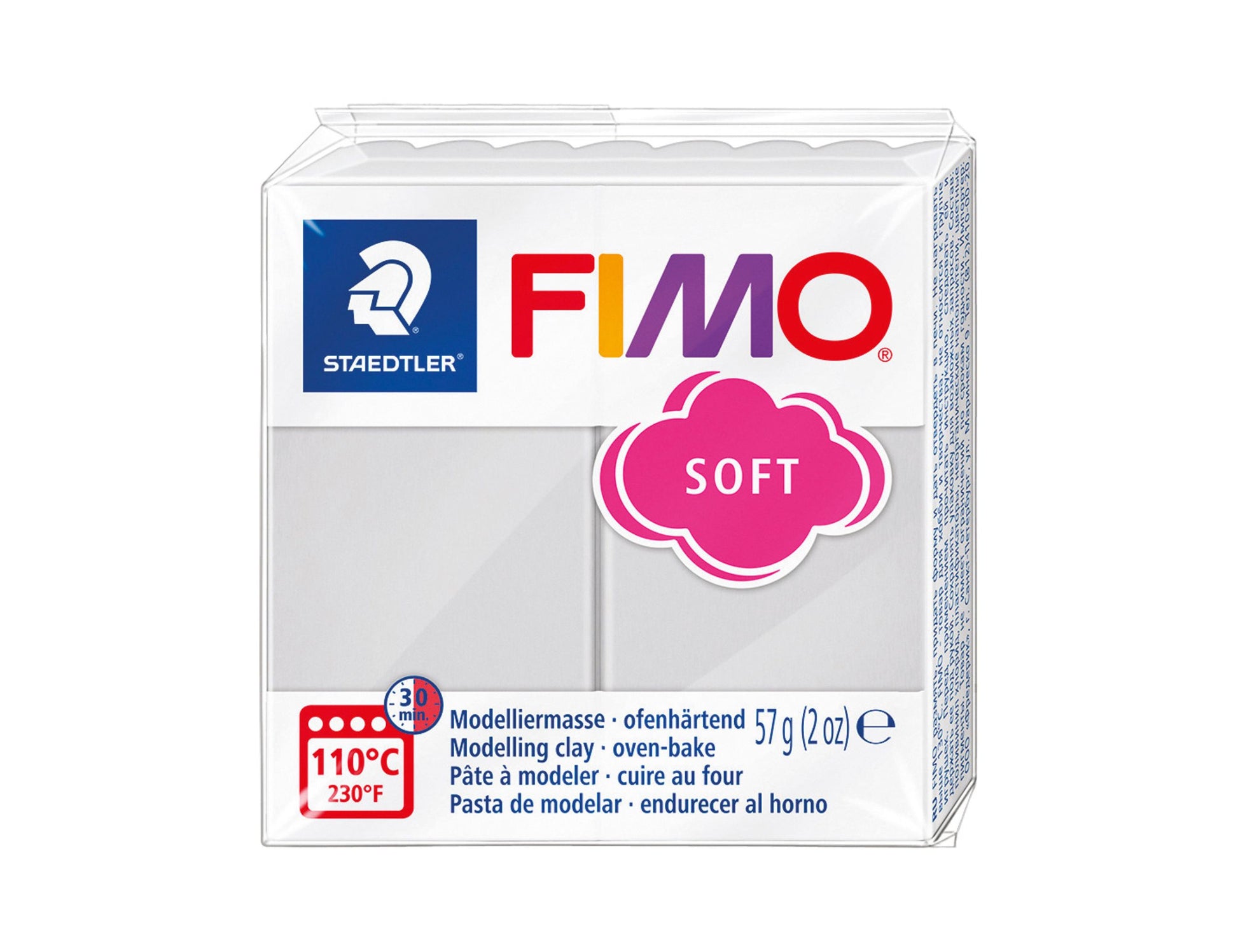 Pâte Fimo Soft 57g – Gris dauphin n°80