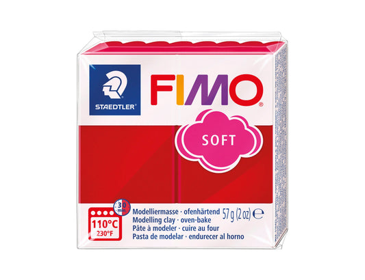 Pâte Fimo Soft 57g – Rouge cerise n°26