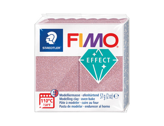 Pâte Fimo Effect pailleté 57g – Or rose n°212