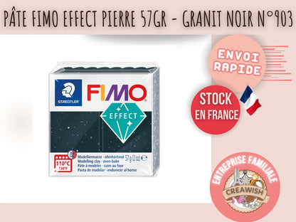Pâte Fimo Effect pierre 57g – Granit noir n°903