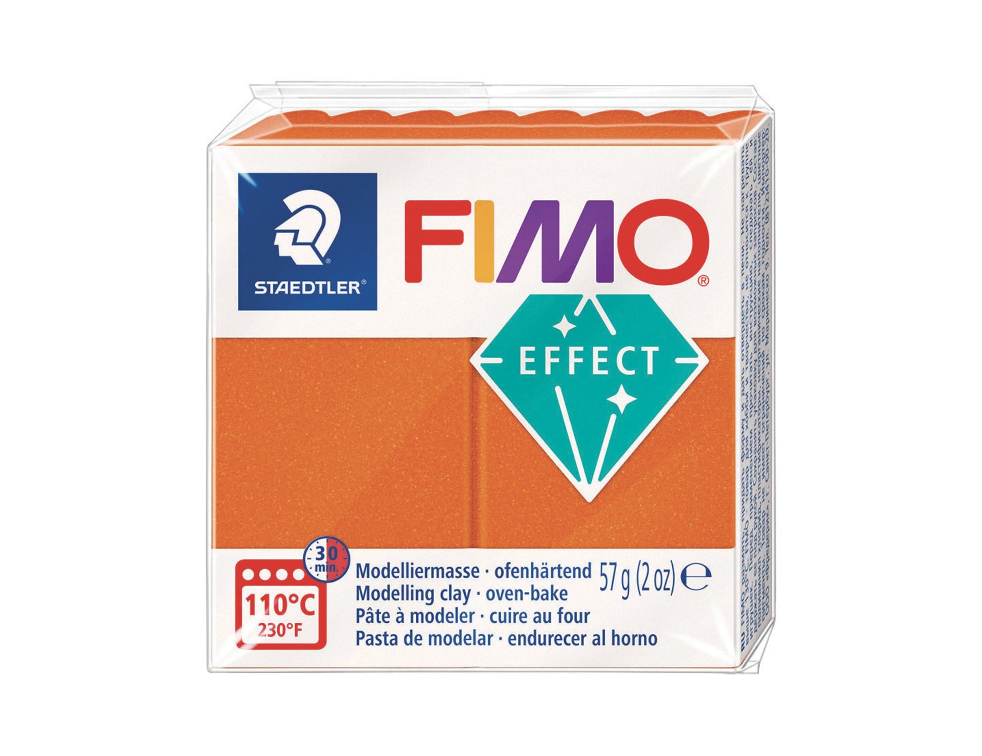 Pâte Fimo Effect métal 57g – Orange n°41