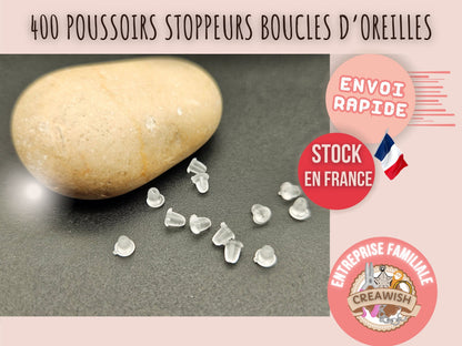 400 poussoirs stoppeurs pour boucles d'oreilles