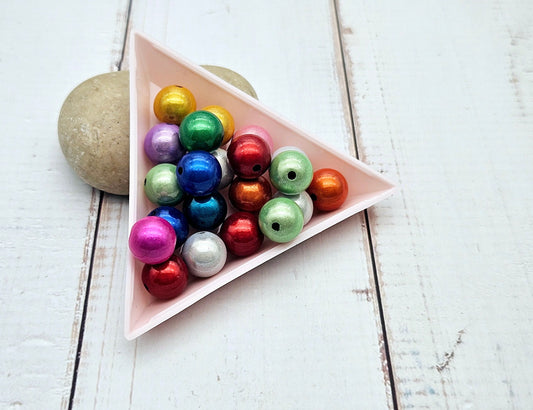 30 perles miracle multicolores 10mm