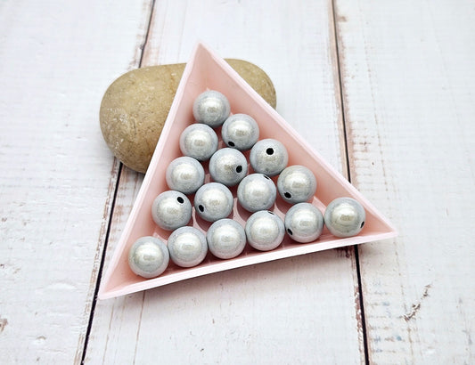 30 perles miracle argentées 10mm