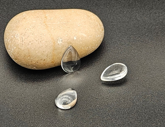 20 cabochons en verre goutte 14x10mm