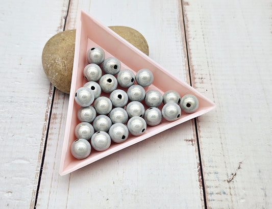 45 perles miracle argentées 8mm
