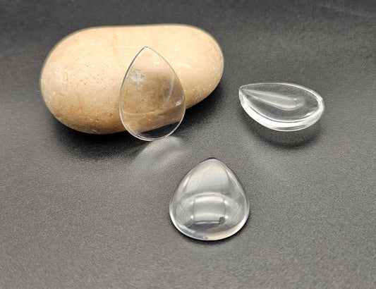 20 cabochons en verre goutte 25x18mm