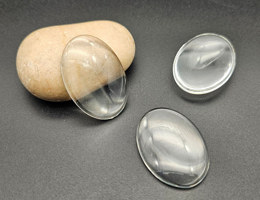 10 cabochons en verre forme ovale 35x25mm