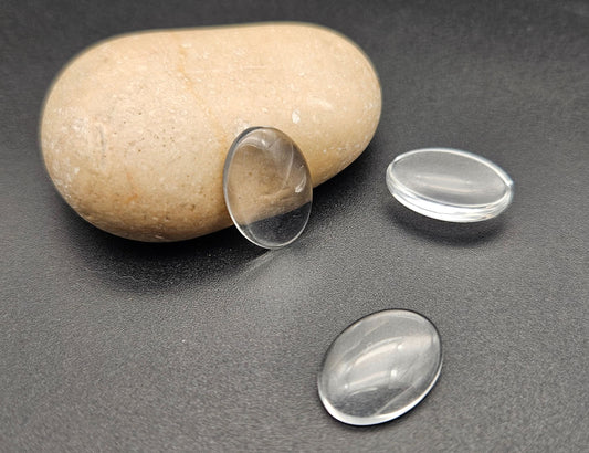20 cabochons en verre forme ovale 18x13mm