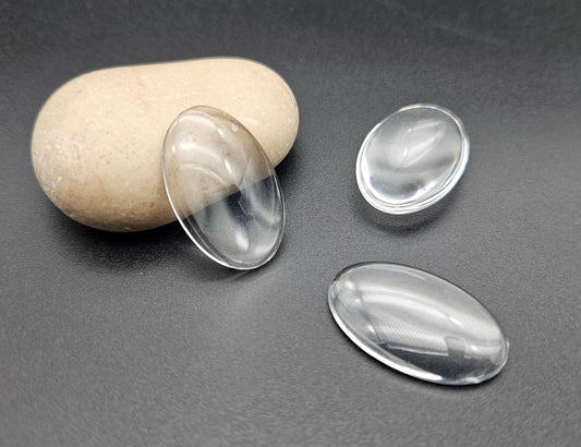 10 cabochons en verre forme ovale 30x20mm