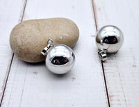2 pendentifs bola bille sonore 20,5mm argenté - Avec bélière