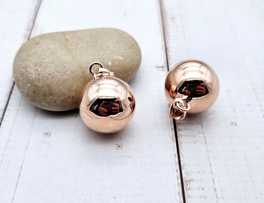 2 pendentifs bola bille sonore 20,5mm or rose - Avec bélière