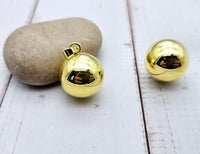 2 pendentifs bola bille sonore 20,5mm doré- Avec bélière