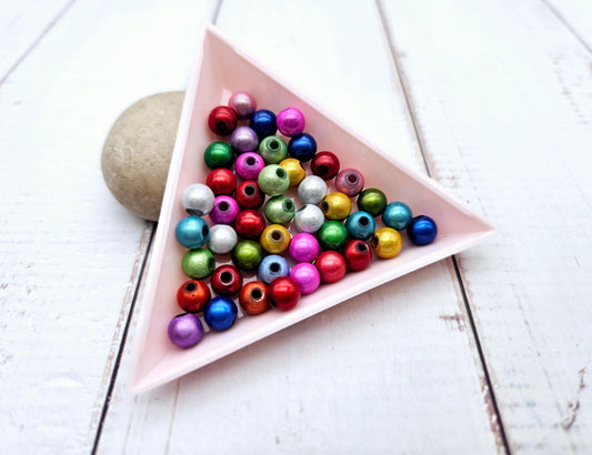 100 perles miracle multicolores 6mm