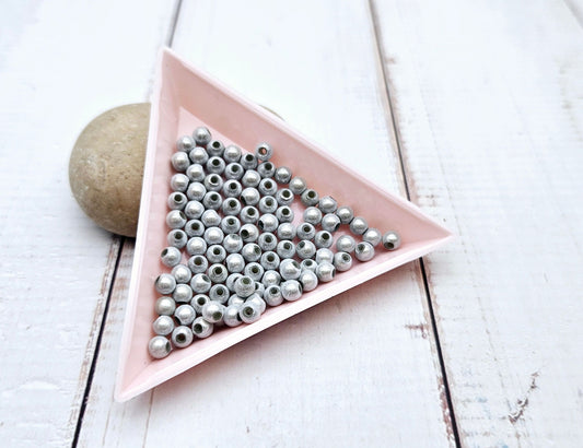 200 perles miracle argentées 4mm