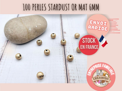 100 perles stardust or mat 6mm