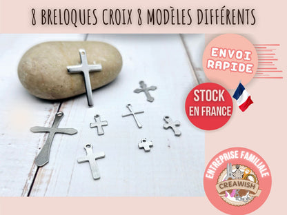 8 breloques croix religion 8 modèles différents