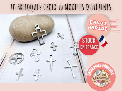 10 breloques croix religion 10 modèles différents