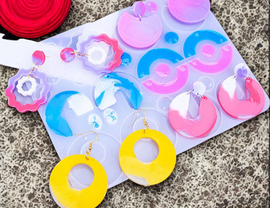 Moule en silicone 27 empreintes pendentifs irréguliers 