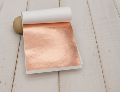 100 Feuilles à Dorer - Imitation Or rose (8x8 cm)