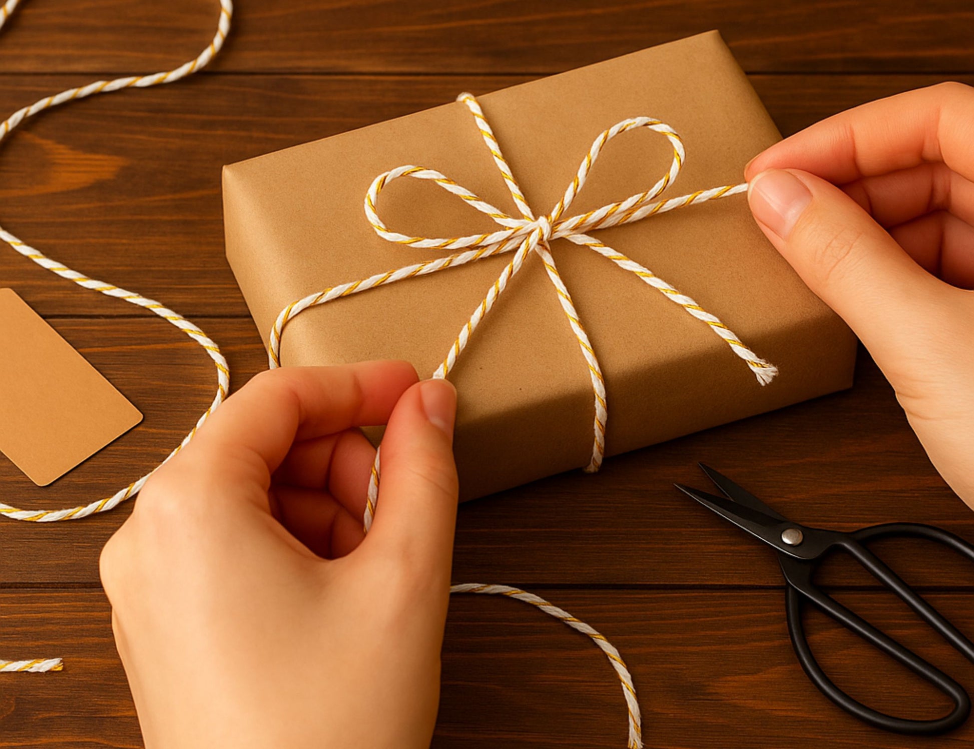 Ficelle Baker’s Twine blanc et or – 10 mètres