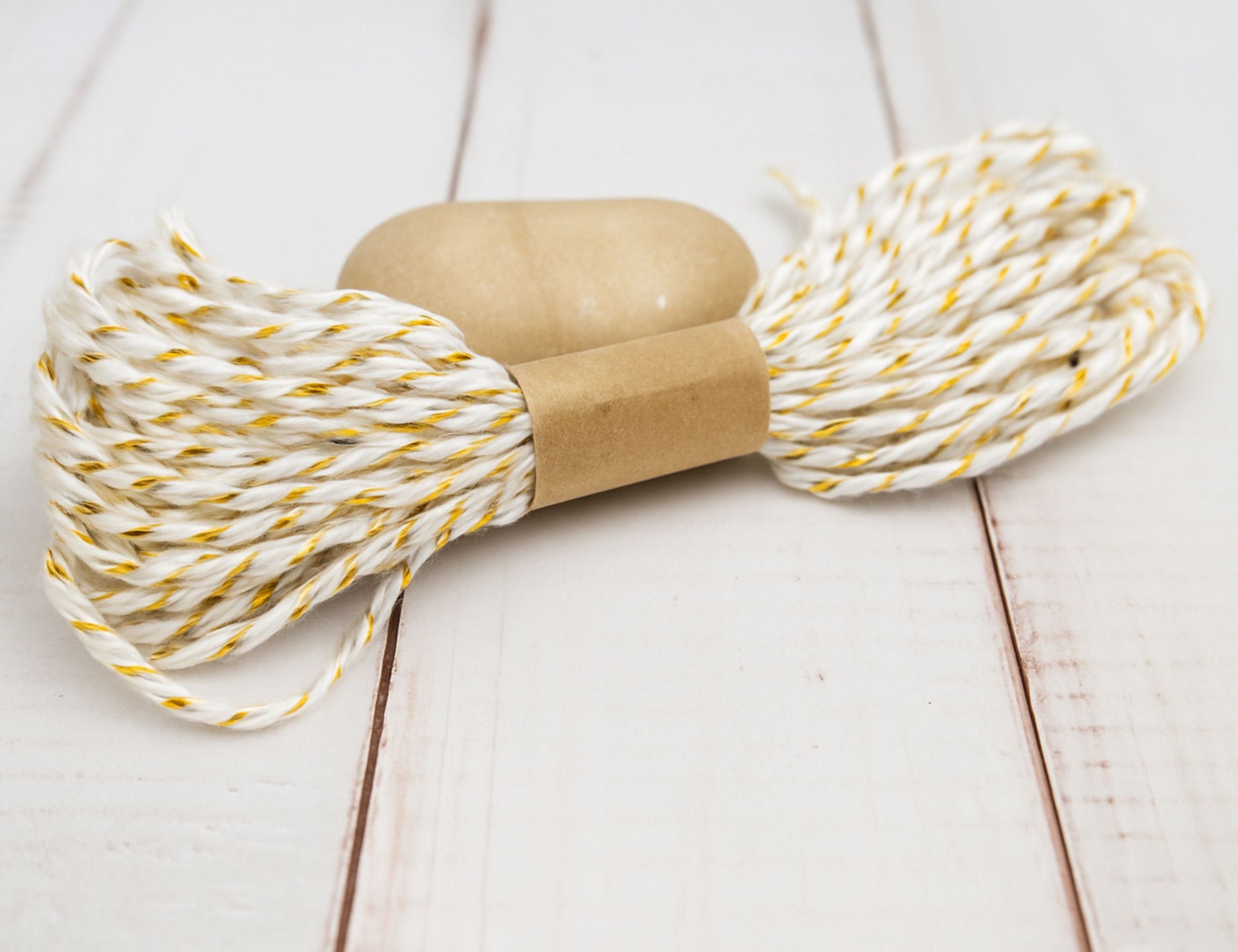 Ficelle Baker’s Twine blanc et or – 10 mètres