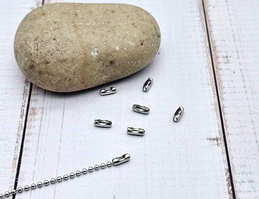 100 fermoirs connecteurs chaîne à billes 1,5mm