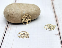 10 estampes arbre de vie acier inoxydable doré