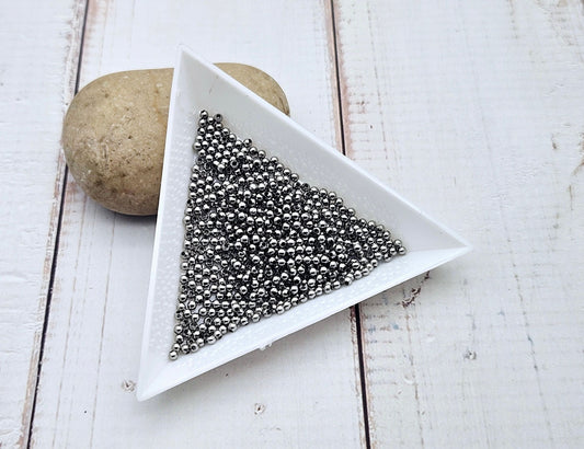 500 perles rondes 2mm acier inoxydable