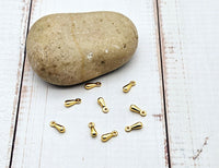 10 breloques gouttes acier inoxydable doré