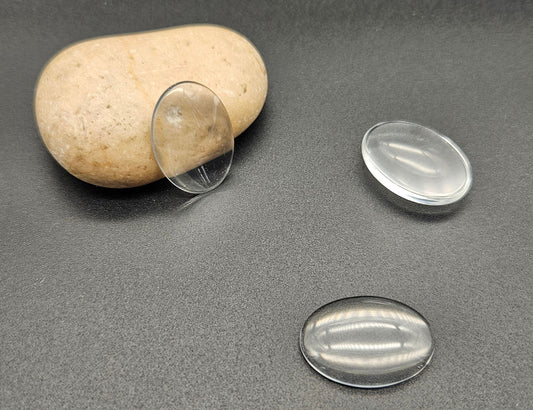 10 cabochons en verre 25x18mm