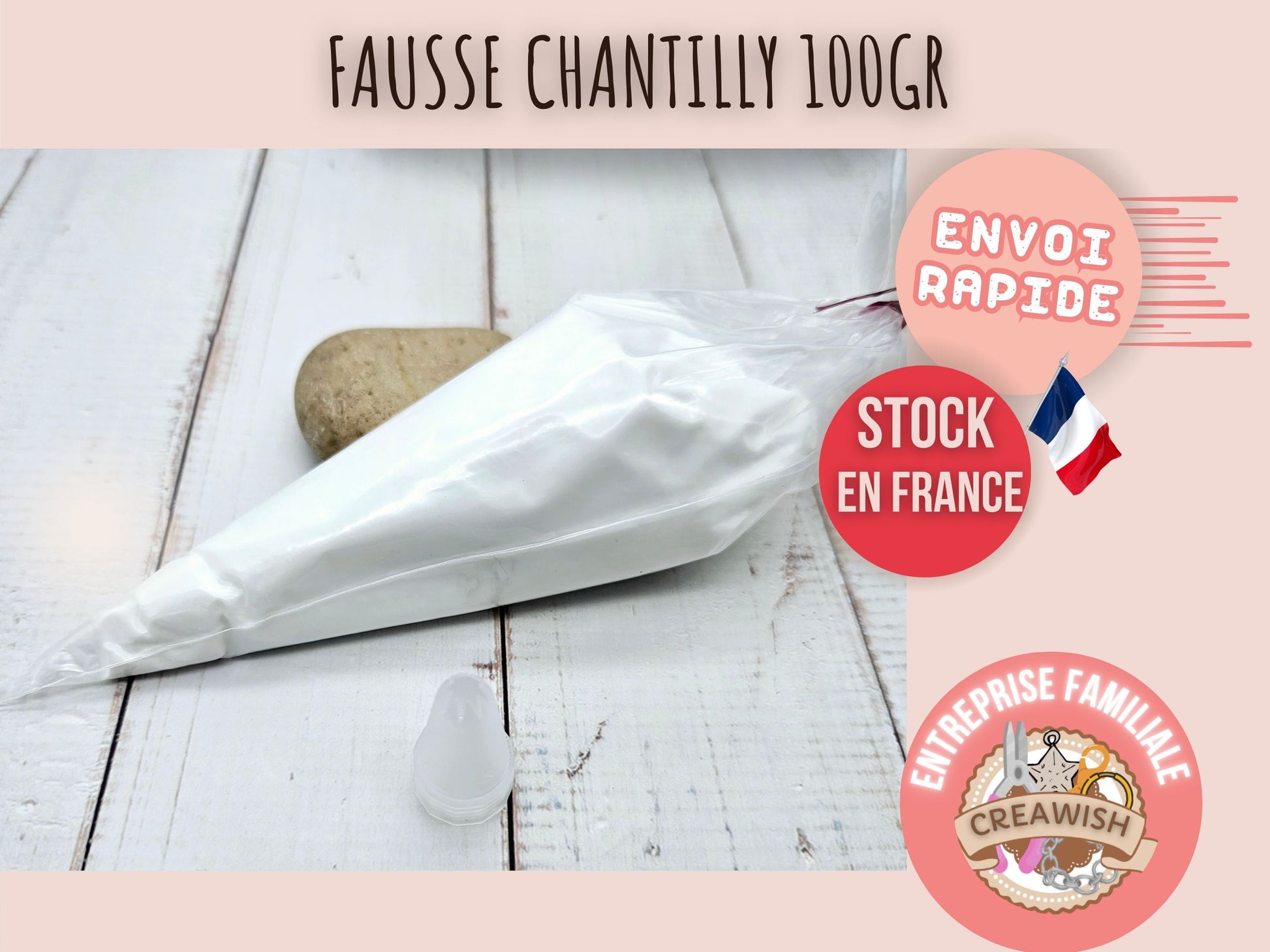 Fausse chantilly 100gr couleur blanc