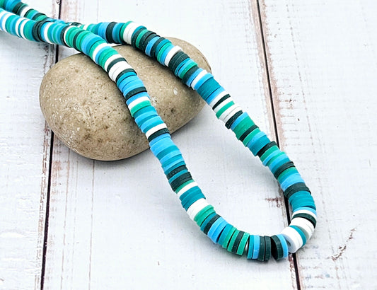 290 perles heishi tons turquoise vert 6mm