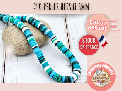 290 perles heishi tons turquoise vert 6mm